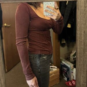 Women's Long Sleeve Brown Top